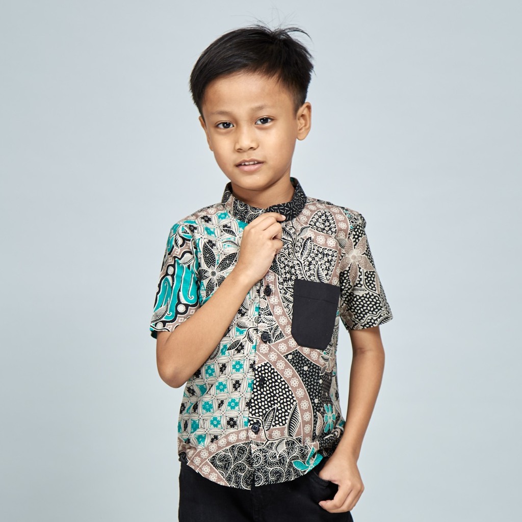 Rossa Collections Kemeja Batik Budak Lelaki - Black Edition | Shopee ...