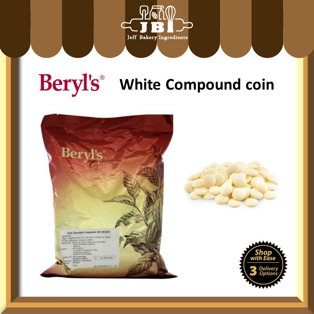 BERYL'S White Compound Coin 1kg Chocolate Compound Coin (Exp Oct 2022