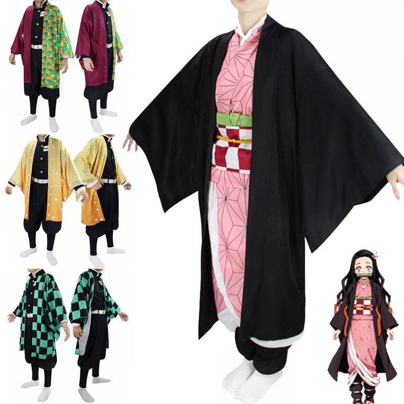 Demon Slayer: Kimetsu No Yaiba Kamado Nezuko Cosplay Costume Kimono ...