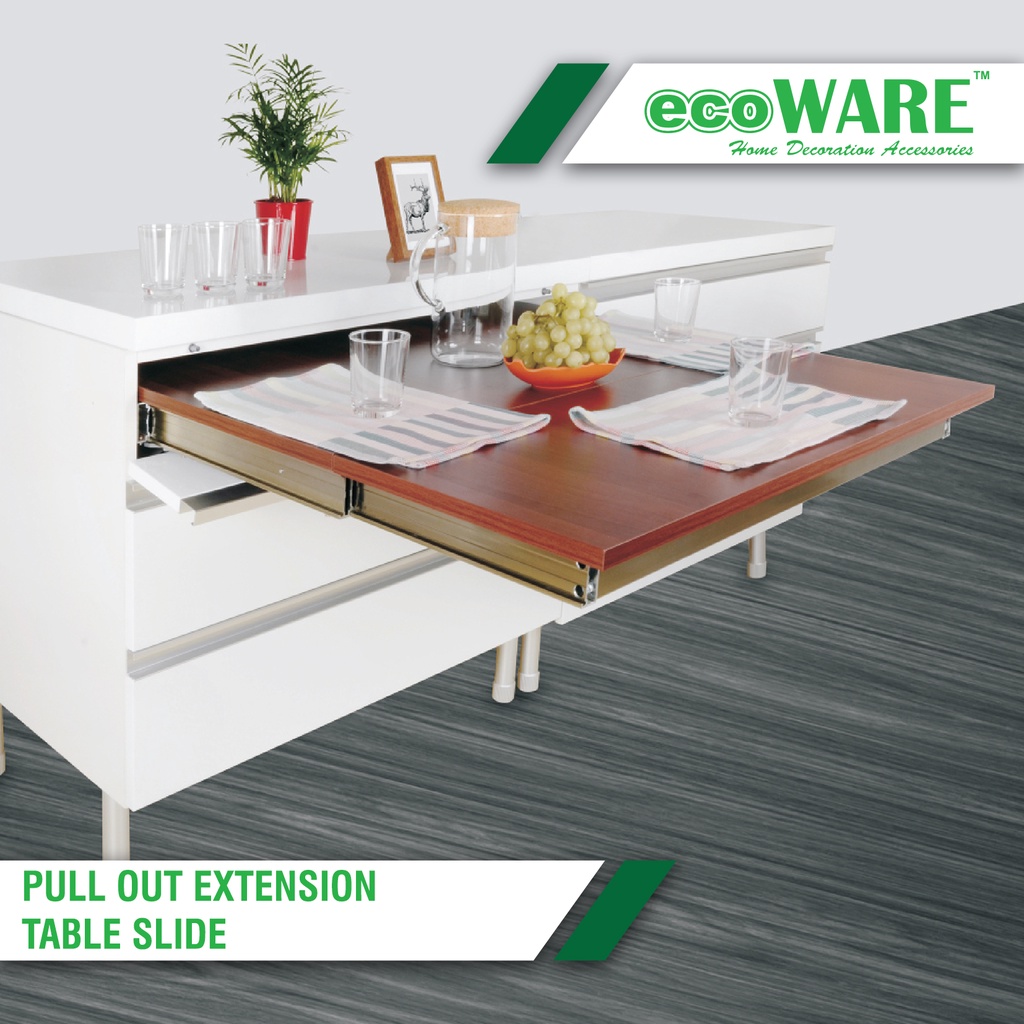 ecoWARE TBE03 Pull Out Extension Table Slide Expandable Dining Table