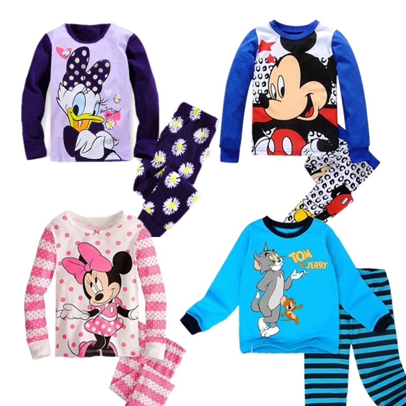 Cute Cartoon Pajamas Pyjamas Long Sleeve With Long Pants Boy Girl Kids ...