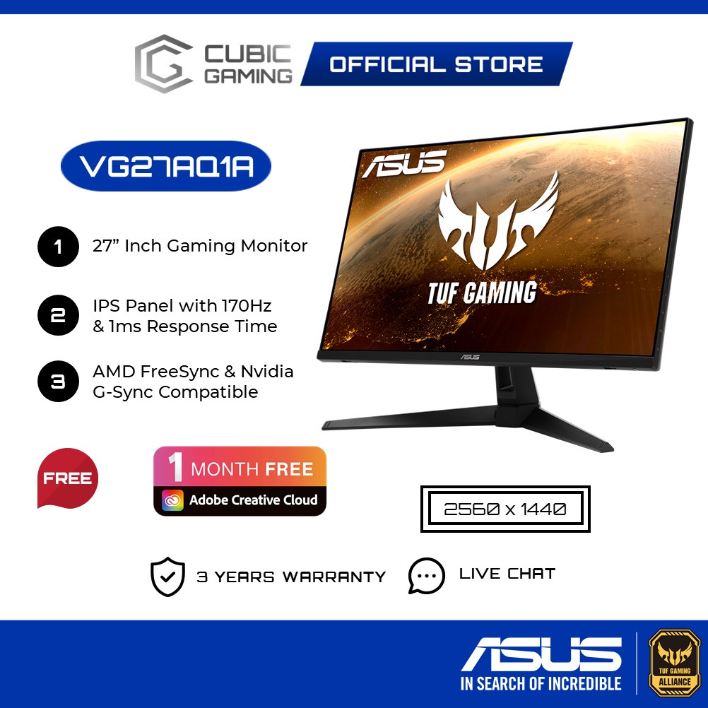 ASUS TUF Gaming VG27AQ1A / VG27AQL1A Gaming Monitor 27" WQHD (27