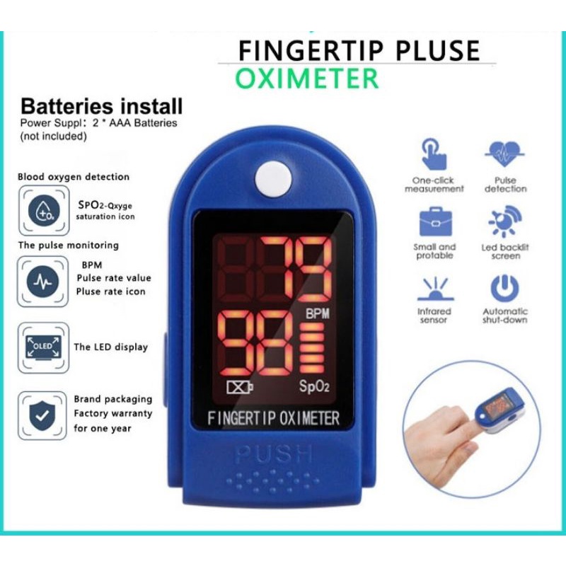 Medical Fingertip Pulse Oximeter Pulso Oximetro Home family Pulse