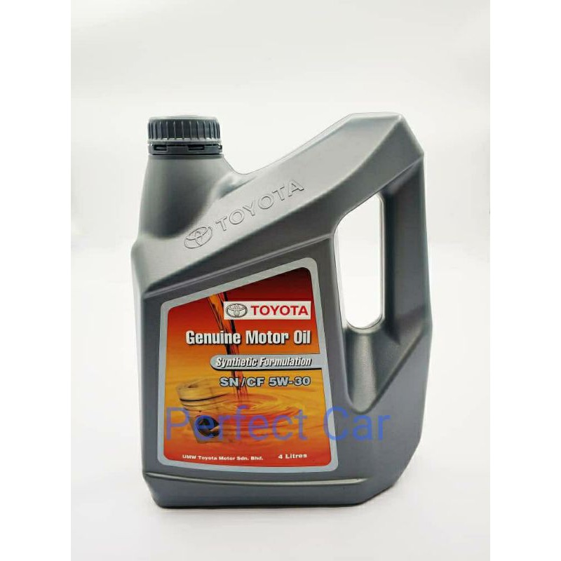 ORIGINAL TOYOTA SEMI SYNTHETIC 5W30 SN/CF ENGINE OIL 4L (1BTL) 08880 ...