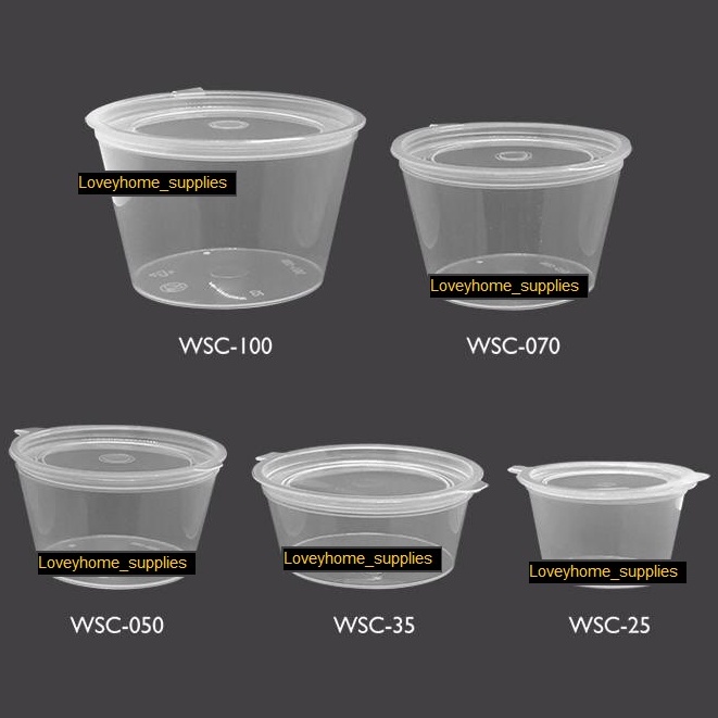 25ml 35ml 50ml 1oz Round Disposable Sauces CONTAINER HINGED LID PP ...
