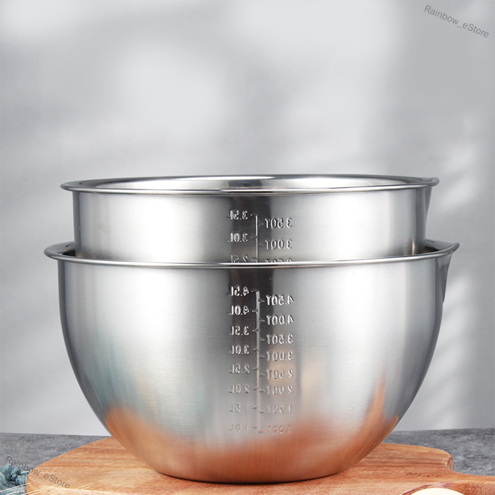Kitchen Stainless Steel 304 Mixing Bowl Deep Cooking Baking Cake Bread  Salad h