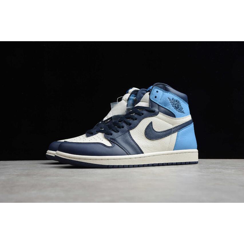 Air Jordan 1 Retro High Og Sail Obsidian University Blue 555088 140 Shopee Malaysia