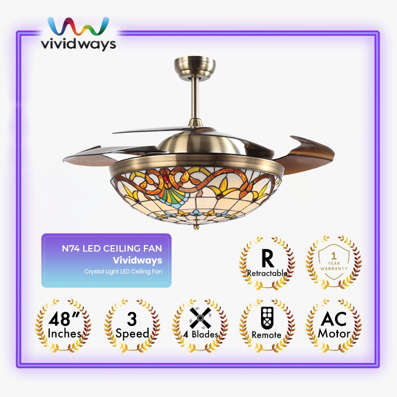K2 VIVIDWAYS CEILING FAN (N74) LED LIGHT 3 COLOURS Shopee Malaysia