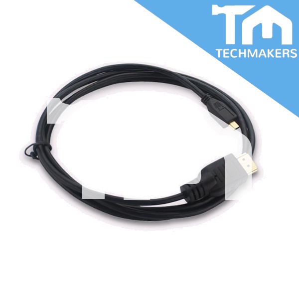 Micro-HDMI to Standard HDMI Cable for Raspberry Pi 4 (1.5/ 2.0 meter option) Micro HDMI MicroHDMI V2.0 TechMakers