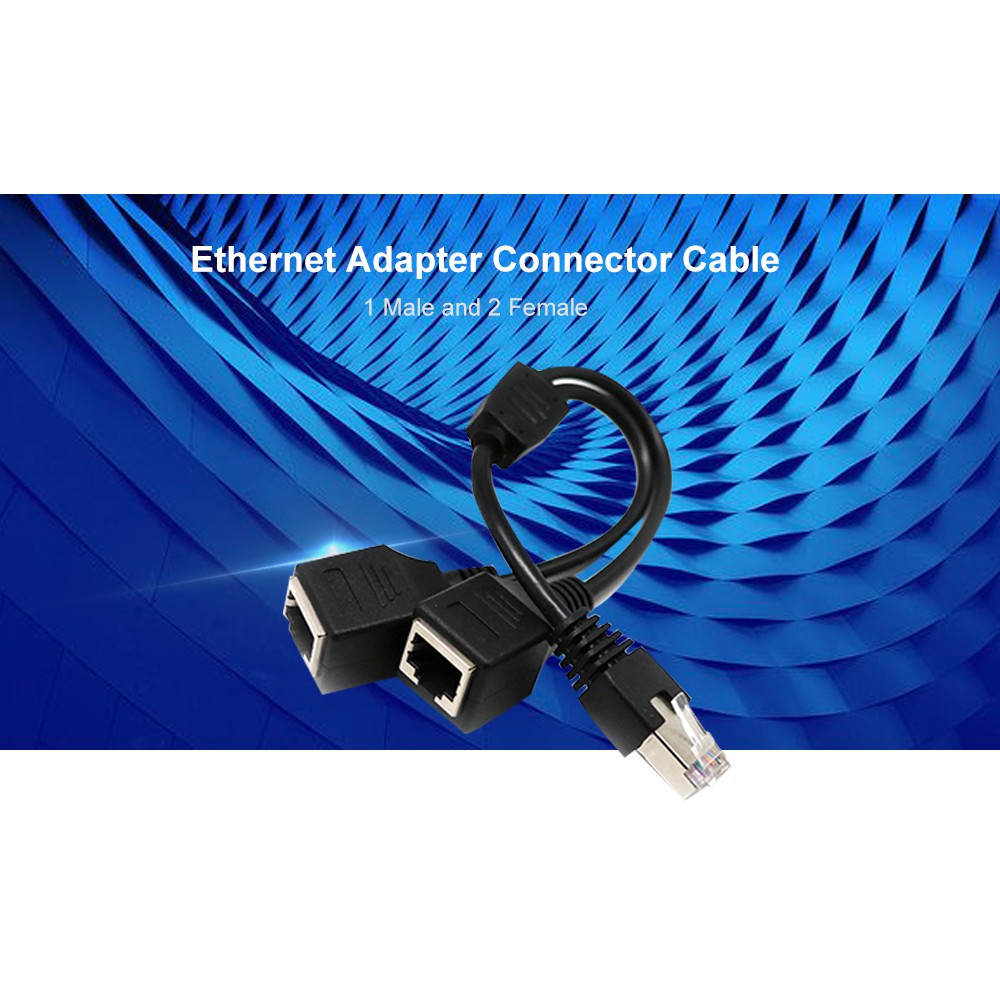 1 Male to 2 Female Ethernet Network Splitter Extension Adapter ...