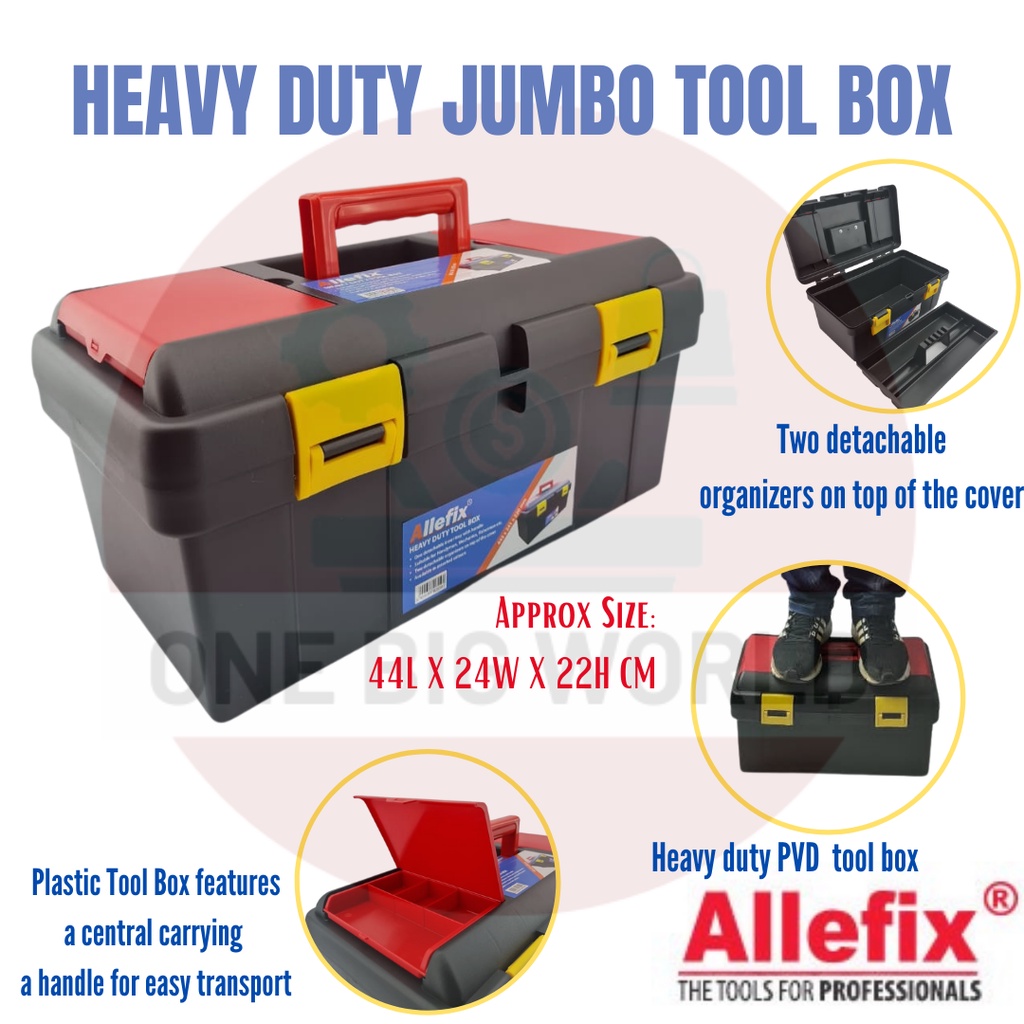 HEAVY DUTY PVC JUMBO TOOL BOX JUMBO WITH INNER TRAY PREMIUM GRADE ...