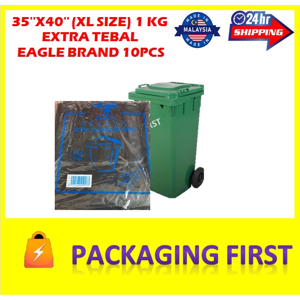 HEAVY DUTY BIG GARBAGE BAG 35''X40'' 10PCS XL/ BEG SAMPAH BESAR 35X40