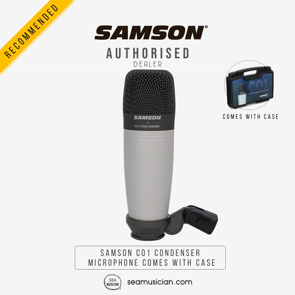 SAMSON C01 CONDENSER MICROPHONE COME WITH CASE (STUDIO RECORDING