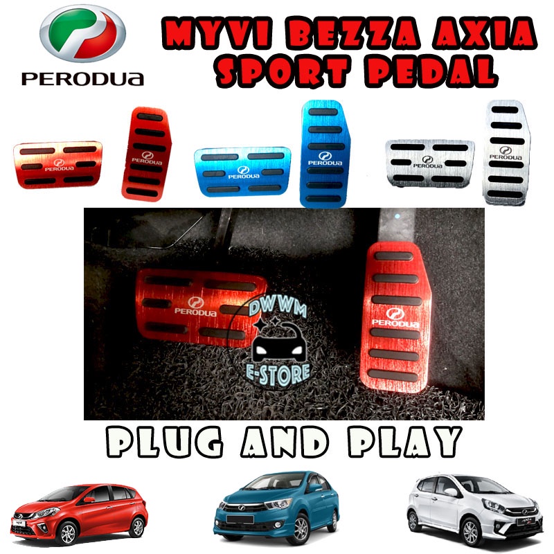 Perodua Non Slip Auto Car Sport Metal Pedal Brake Clutch Foot Plug and ...