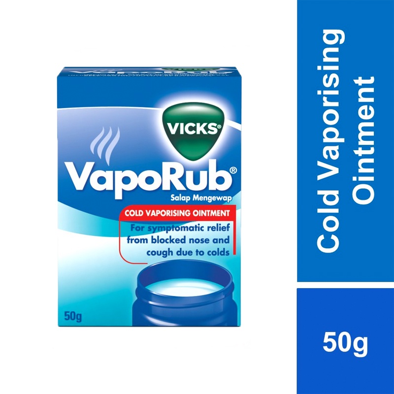 Vicks Vaporub Cold Vaporising Ointment 50g 25g 10g Blocked Nose Cough