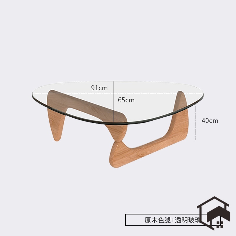 Table Triangle Glass Coffee Table Vintage Glass End Table Solid Wood