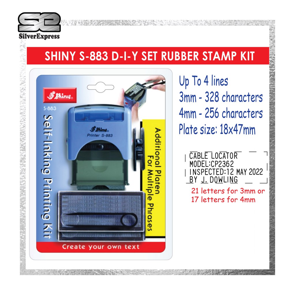 SHINY DIY SET S-883 SELF INKING RUBBER STAMP KIT / RUBBER STAMP / DIY SET /  INSTANT STAMP / SHINY / RUBBER STAMP DIY SET