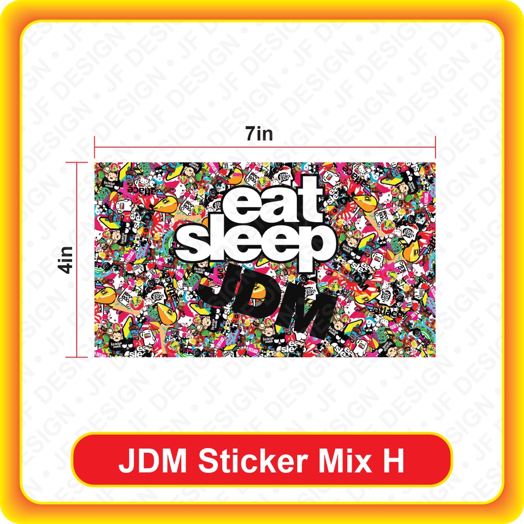 Quality JDM Sticker Mix [Design 2][4in X 7in][Car Sticker][Outdoor ...