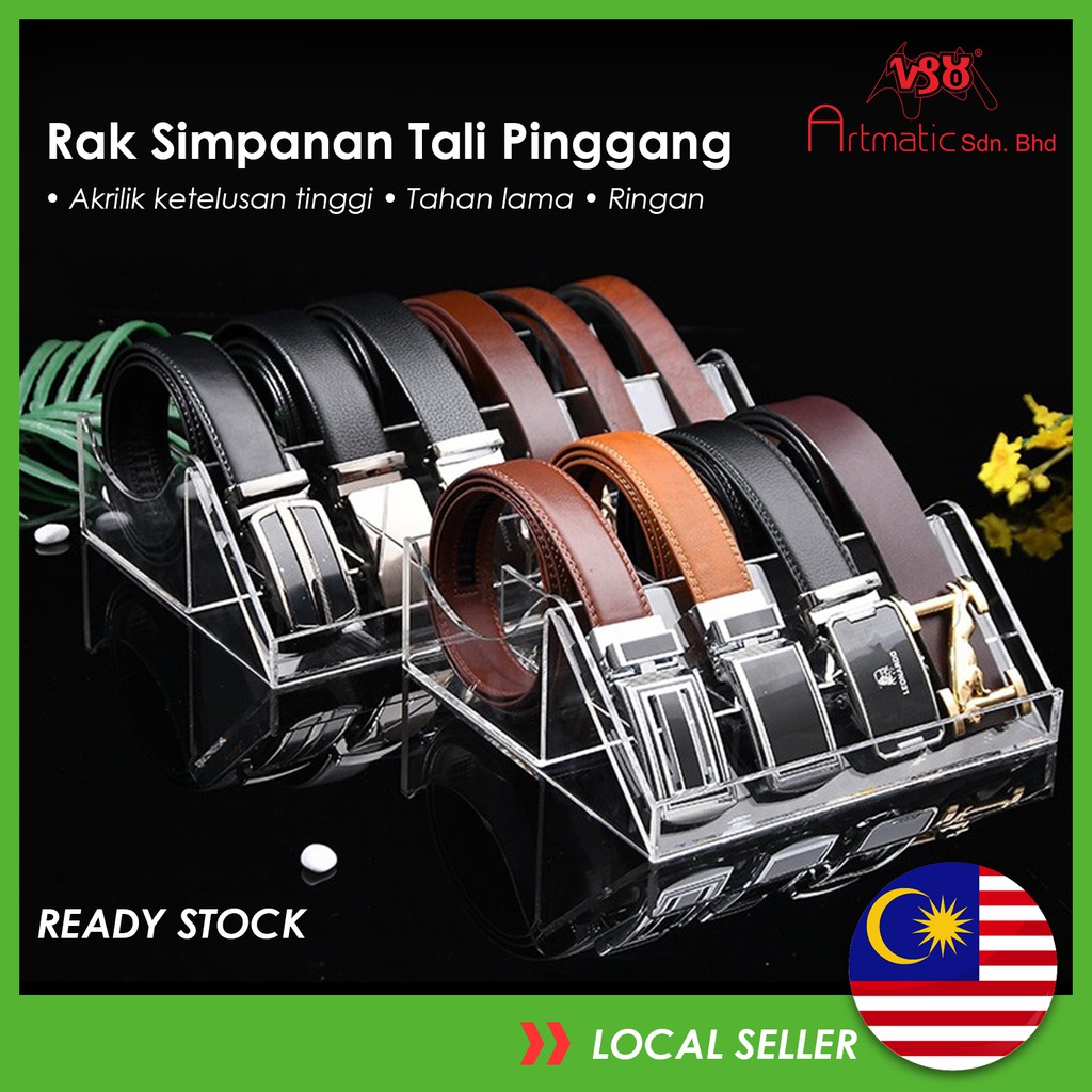 Clear Acrylic Belt Storage Rack / Rak Penyimpanan Tali Pinggang Akrilik ...