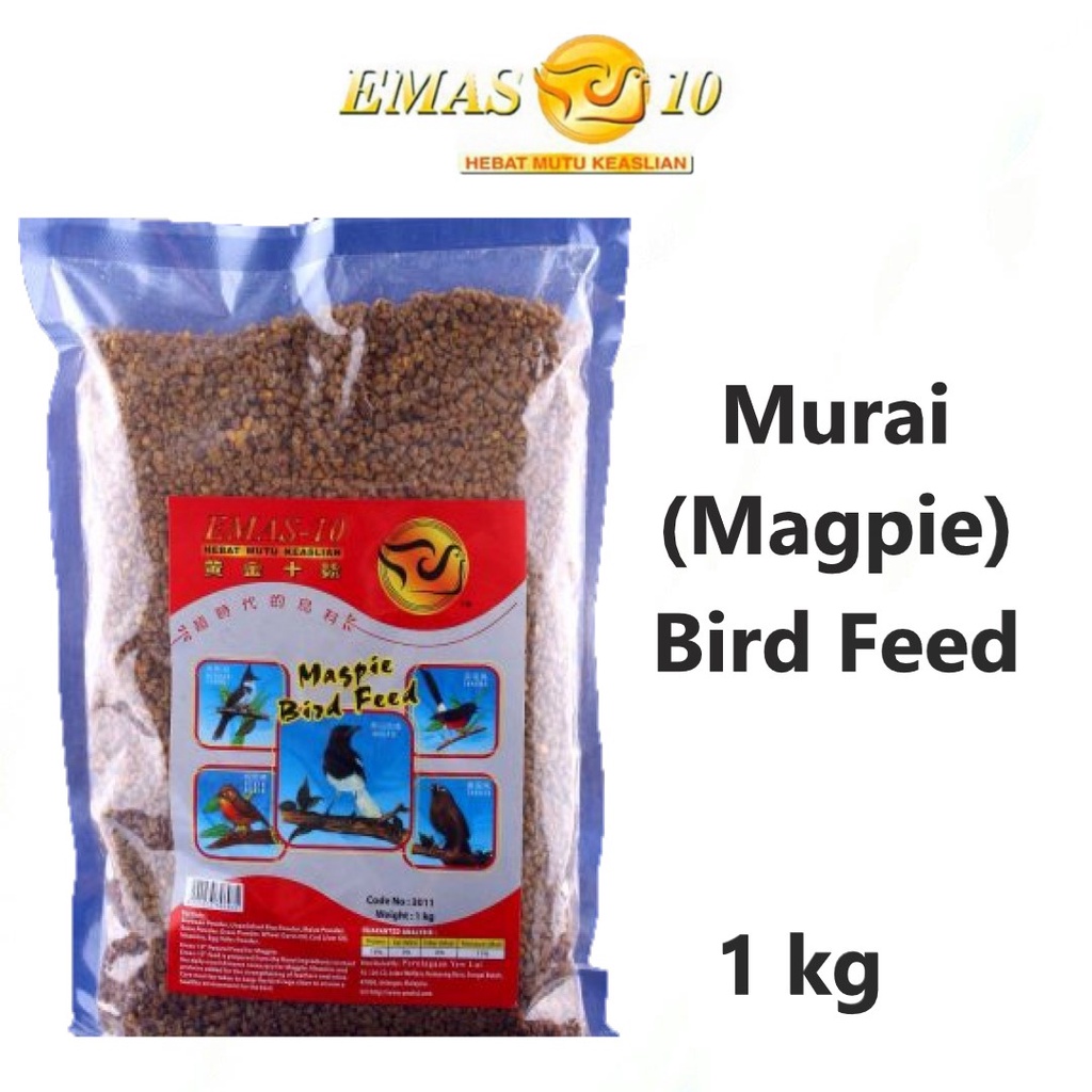 Emas 10 Murai (Magpie) Bird Feed 1kg Bird Food (code 3011