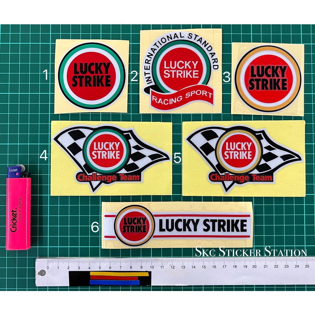 Lucky Strike Designs Sticker Cutting Overlapping Reflective # ...