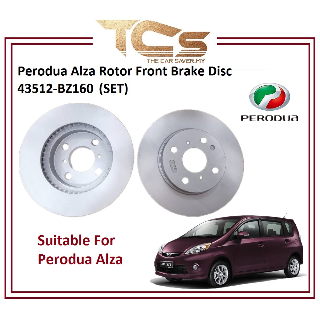 Perodua Alza Front Brake Disc Rotor 43512BZ160 Set (100 Original