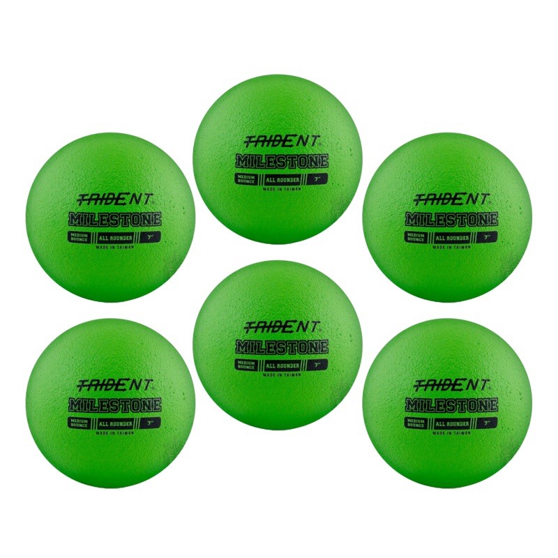 6 Dodgeball Official Size 6 Pcs Set Trident Milestone All Rounder