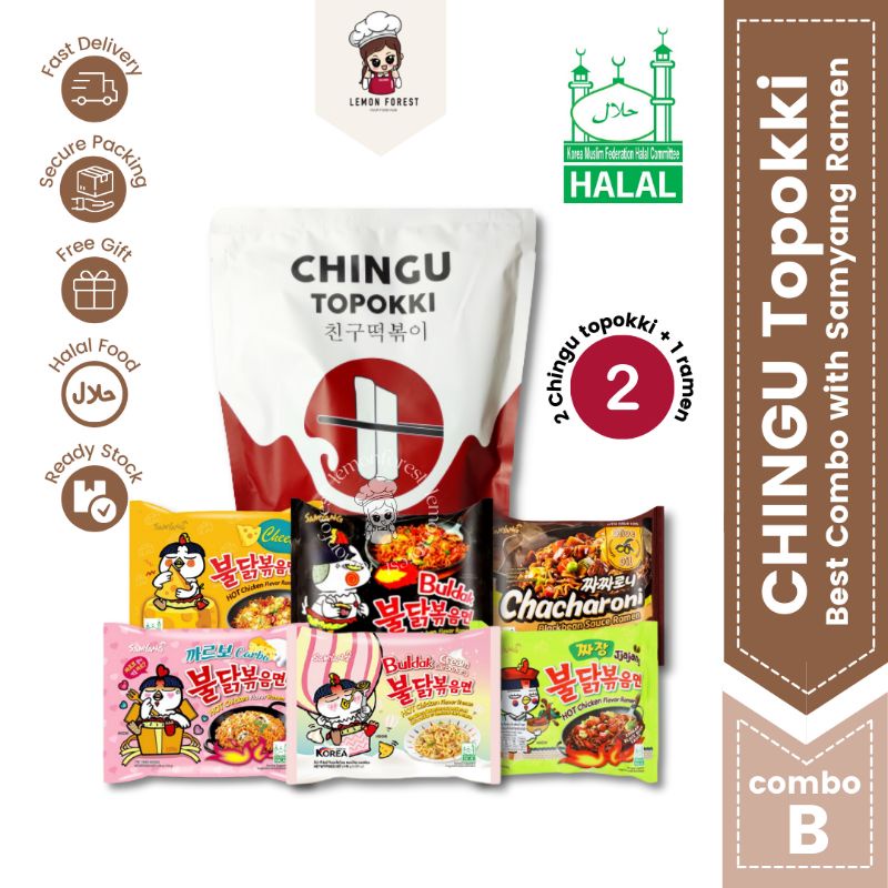 CHINGU Topokki Best Combo B / Chingu Topokki /Samyang / Halal Korean