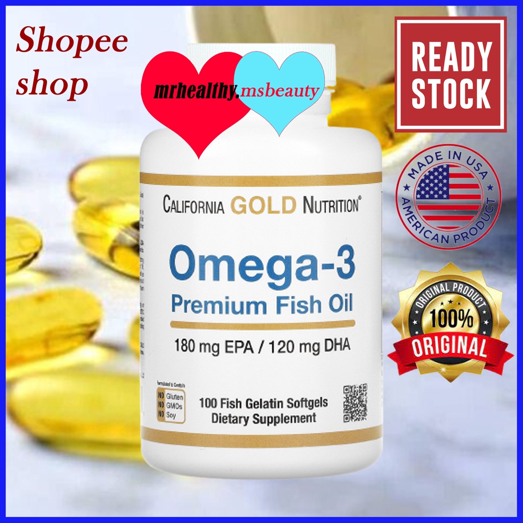 Omega3 Premium Fish Oil 180mg EPA/120mg DHA, 100 Fish Gelatin Softgels