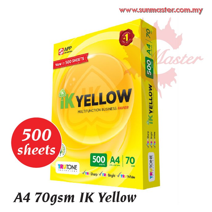 A4 70gsm IK Yellow Paper (500s) | Shopee Malaysia