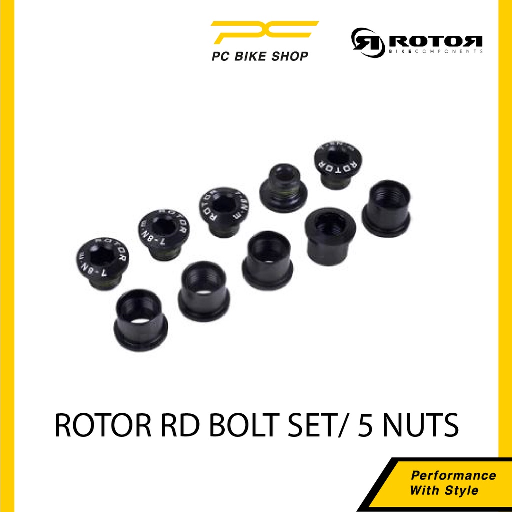 ROTOR ROAD BOLT SET (5 BOLTS AND 5 NUT) FOR 5 ARM CRANK Cycling Road ...