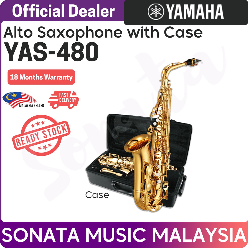 Yamaha YAS-480 Intermediate Eb Alto Saxophone, Gold Finish