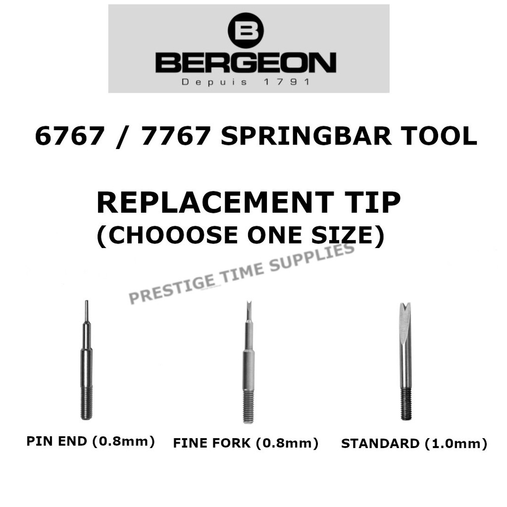 Bergeon Swiss Spring Bar Tool Replacement Tips for No.6767 (CHOOSE ONE