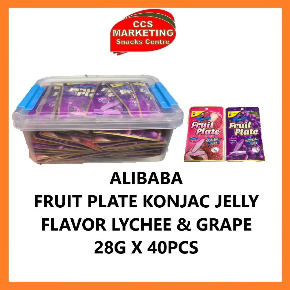 CCS Alibaba Fruit Plate Konjac Jelly Flavour Lychee & Grape ( 28g x ...