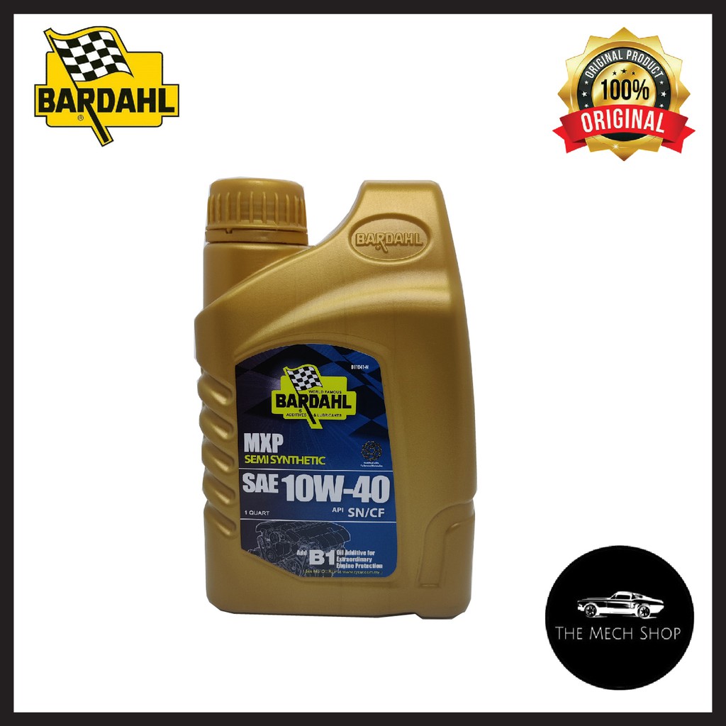 Bardahl MXP Semi Synthetic 10w40 Engine Oil SAE 10W-40 API SN/CF (1 ...