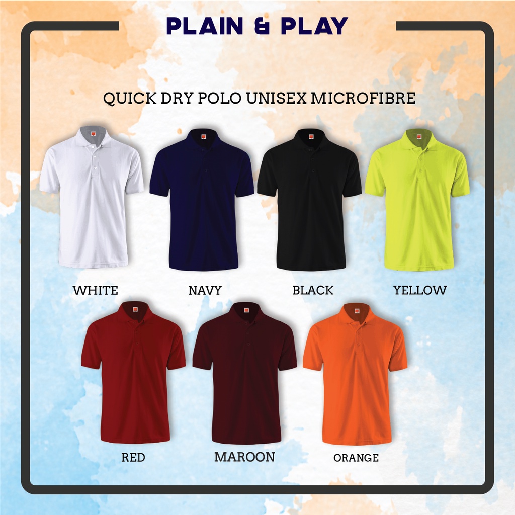 Quick Dry Plain Collar Shirt - Oren Sport -QD06 | Shopee Malaysia