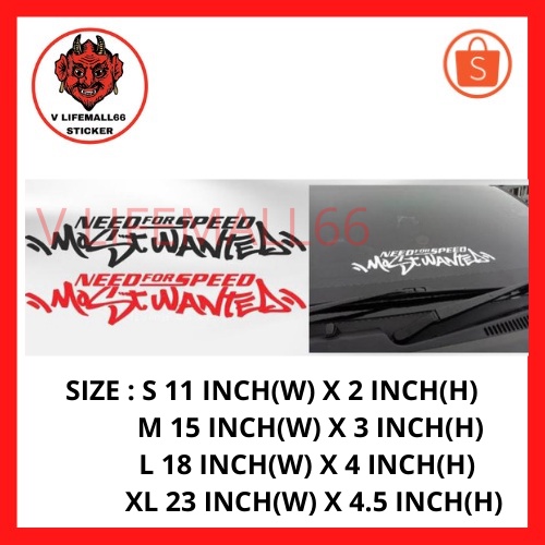 (READY STOCK )NEED FOR SPEED MOST WANTED CAR STICKER MYVI AXIA ALZA ...