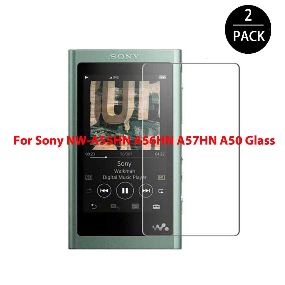 Zshion Sony NW-A55 / NW-A56 Screen Protector, 9H Hardness Tempered Glass Screen Protector For Sony A55 / A56, Bubble Free, Crystal Clear [Pack Of 2