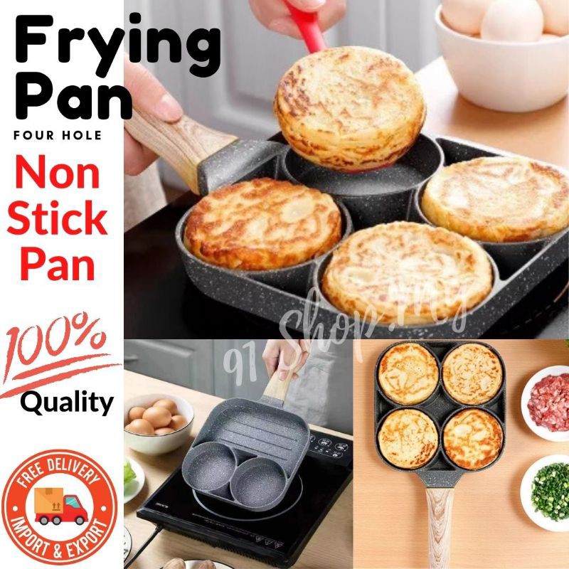 1pc Non-stick Flat Frying Pan For Steak, Breakfast, Egg, Hamburger, Kitchen  Cookware