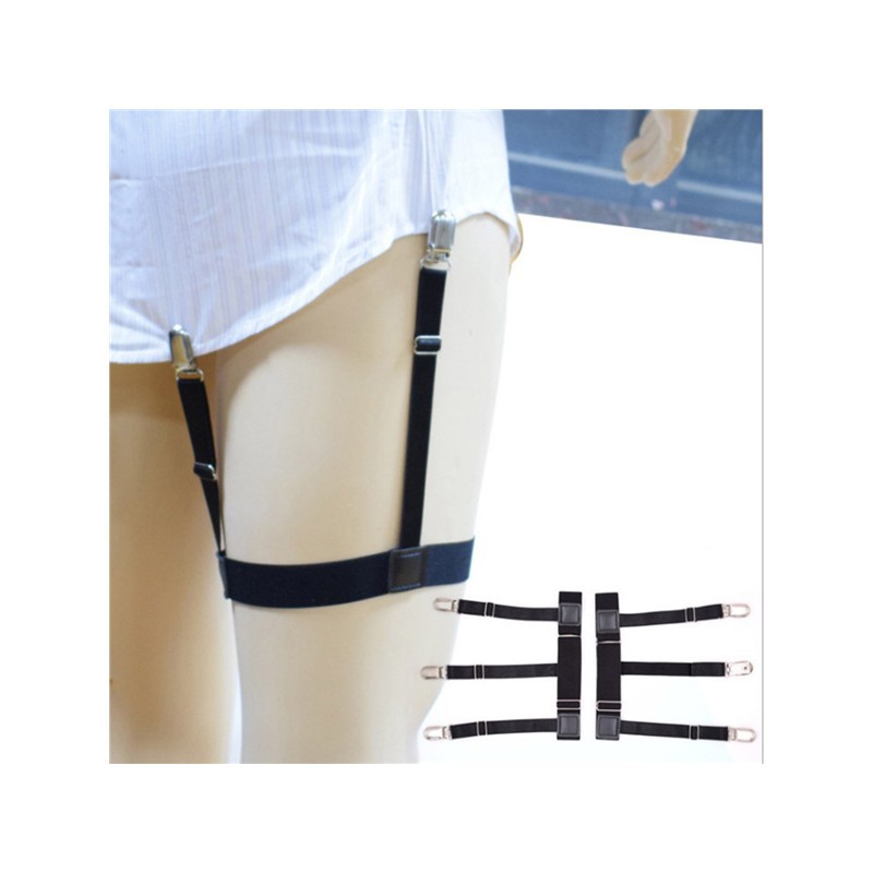Mens Shirt Stays Garters Suspenders Shirt Holder Straps Non-slip Locking  Clamps