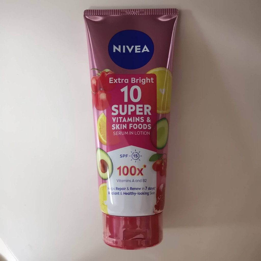 Nivea Extra Bright 10 Super Vitamins & Skin Foods Serum in Lotion 180 ...