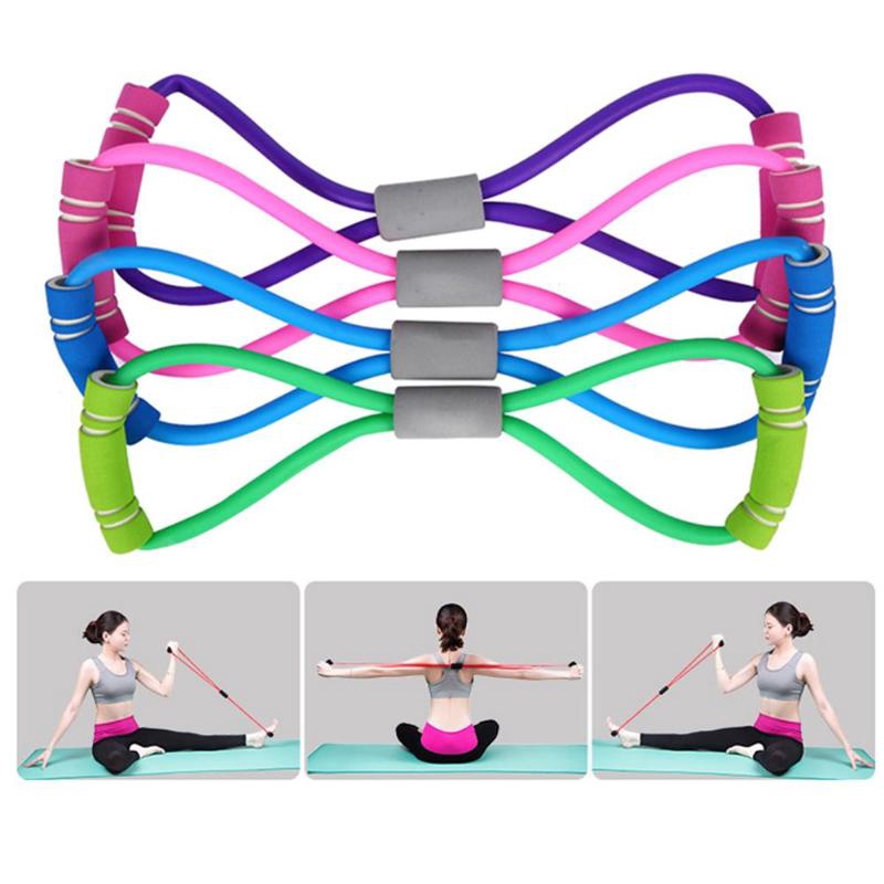 8 Word Pull Rope Resistance Bands Exercise Cords Chest Stretch