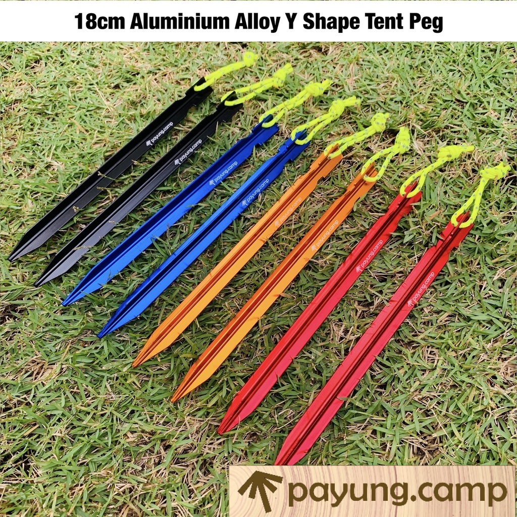 PAYUNG.CAMP 1pc 18cm Aluminium Alloy Y Shape Ultralight Tent Peg Stake