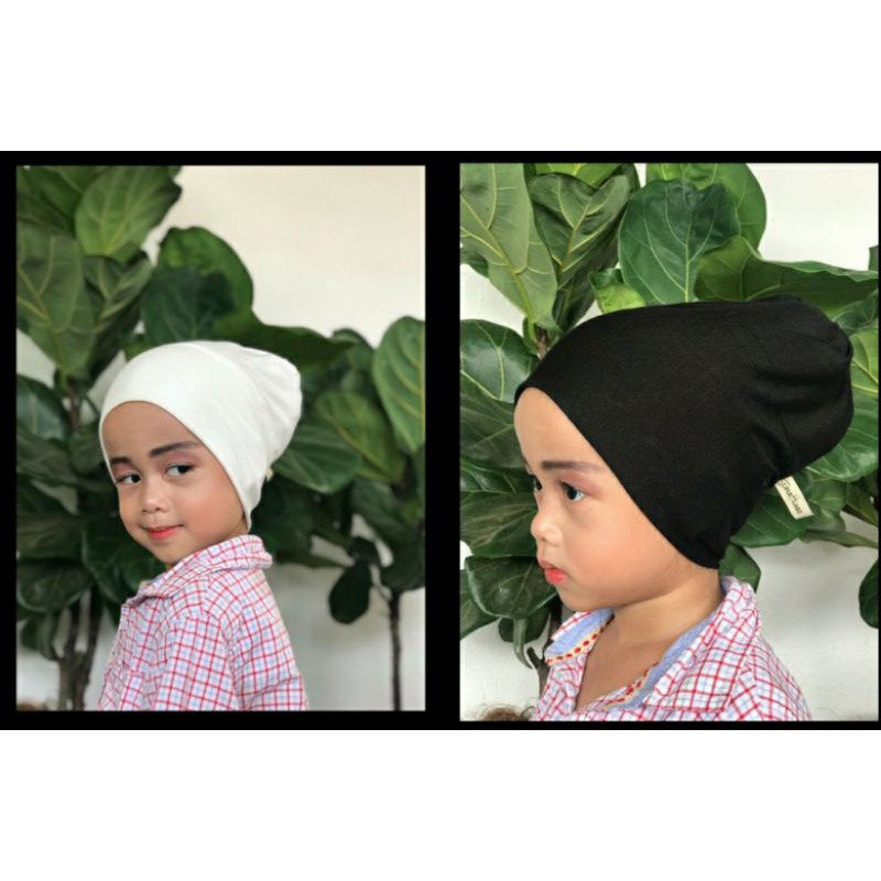 Inner Snow Cap Kids by Suriahijabs (Black/White) | Shopee Malaysia