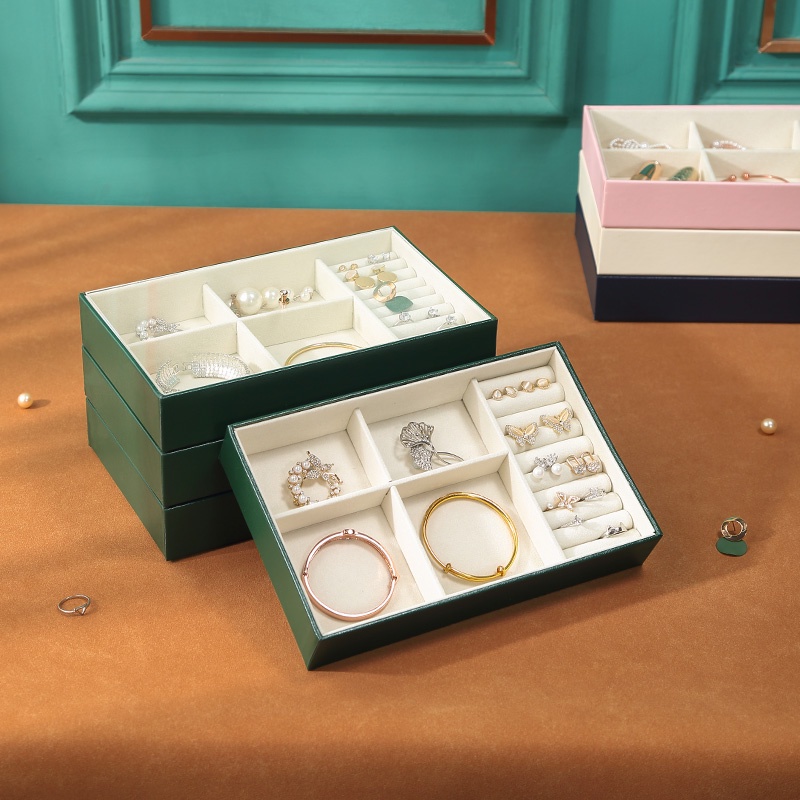 Jewelry Box with Clear Lid Jewelry Display Tray Storage Earrings Ring ...