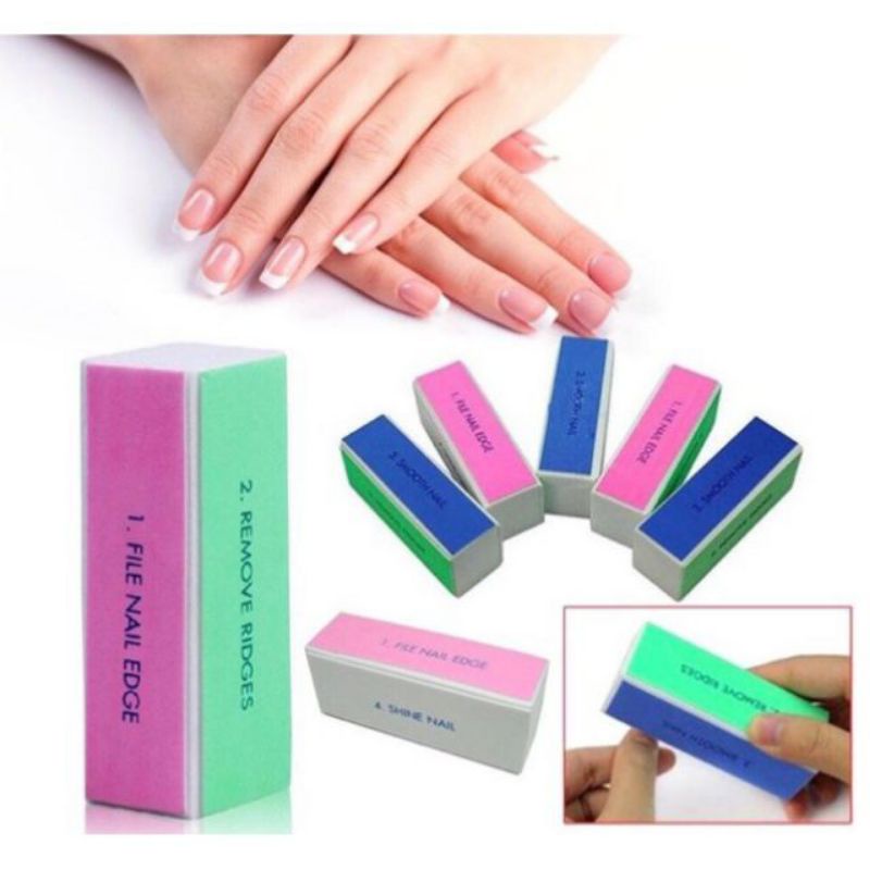 🇲🇾 Kilat Kuku 4 Side Nail Art Shiner Buffer Buffing Block Sanding File ...