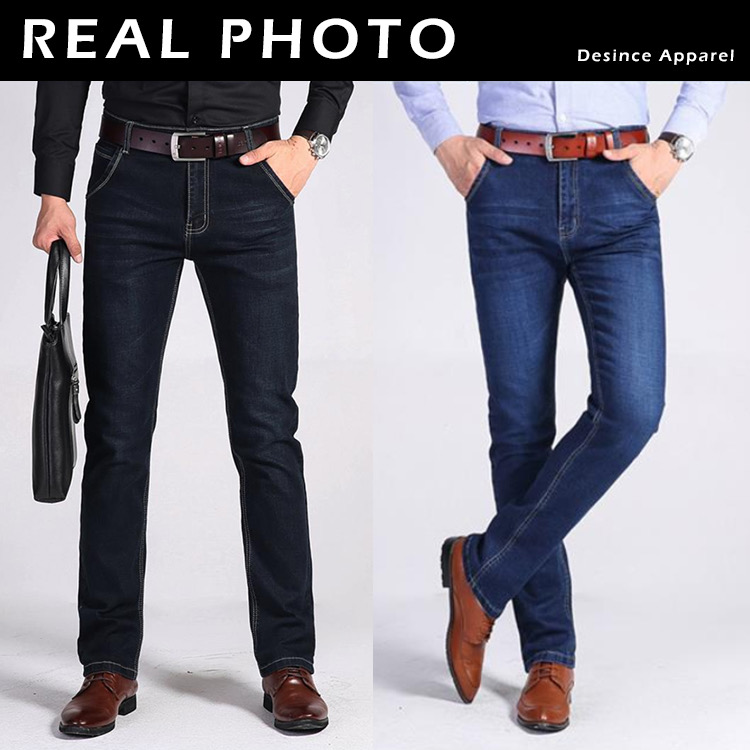 Brother Wang Classic Style Men Brand Jeans Business Casual Stretch