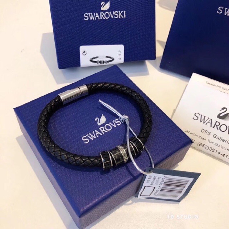 Swarovski Diagonal Swarovski Bracelets For Guys Couple Leather
