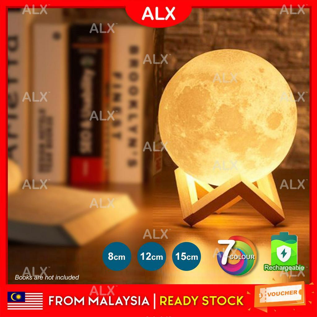 ALX 3D LED Moon Light Moon Lamp Colours Touch Control USB Charging ...