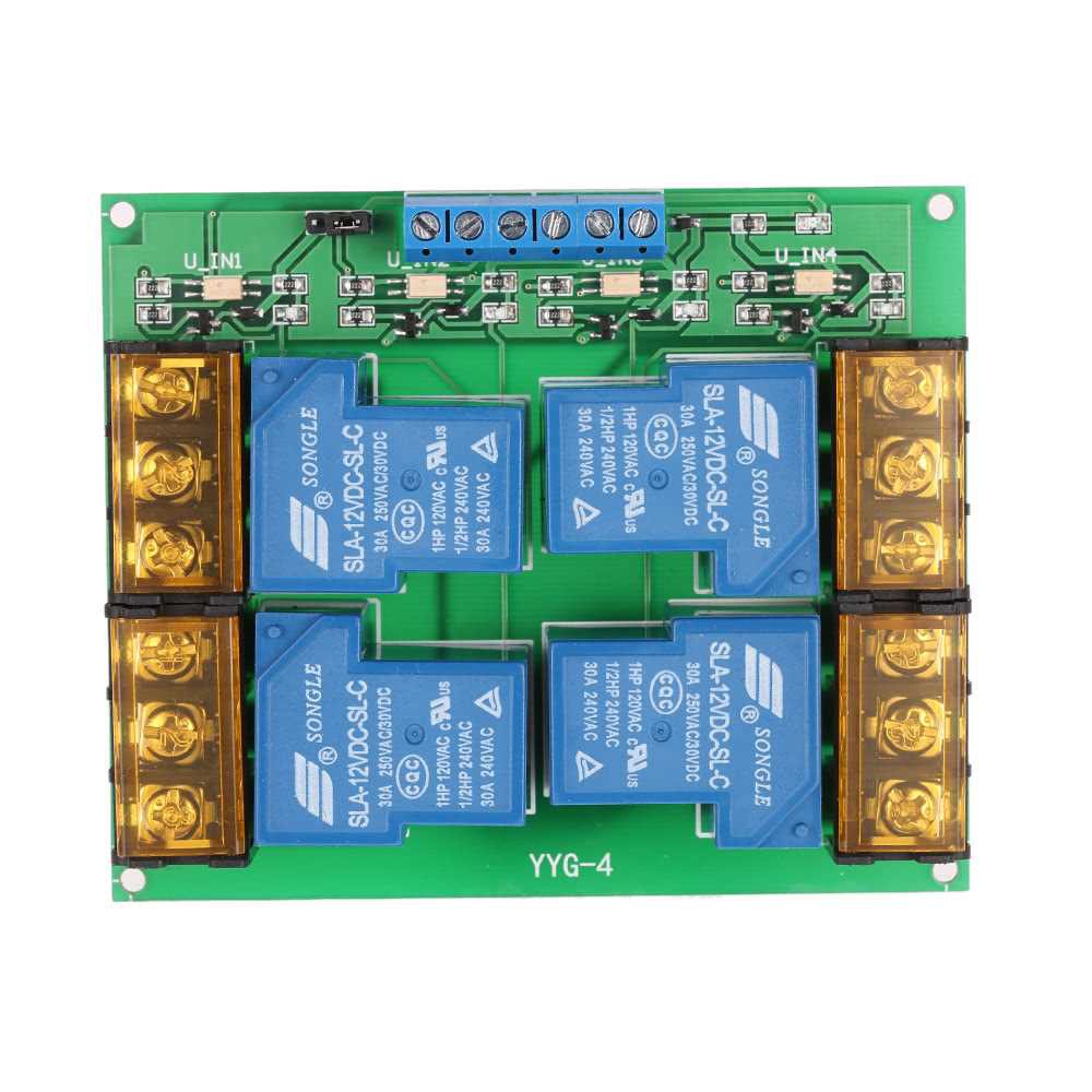 4-Channel DC 12V 30A Relay Module Control Board Optocoupler Isolation ...